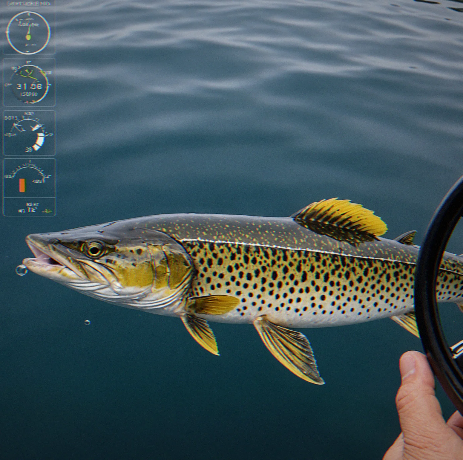 Catch log showing the coordinates where you got it, water temp around 56 degrees, depth just under 30 feet