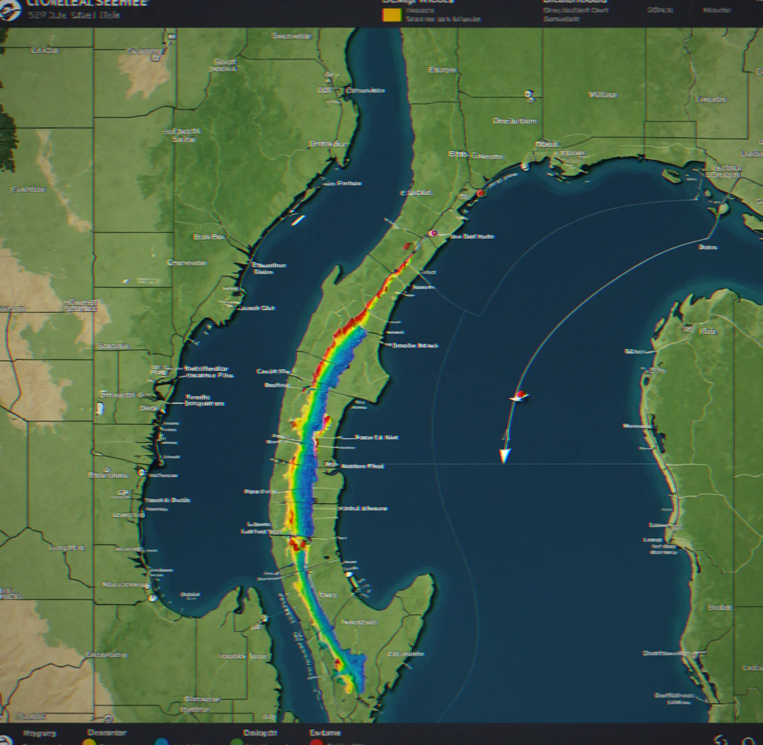 Interactive lake map with color-coded catch markers showing pike distribution at different depths